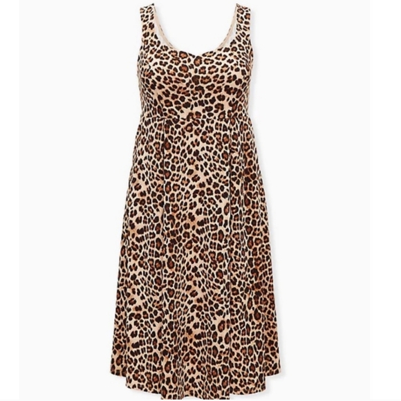 Torrid Leopard Print Skater Dress w Sweetheart Neckline and Pockets Size 2X - Picture 9 of 9